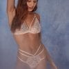 Belle peach Lace bra and thong