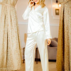 White Satin Pyjama Set