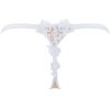 Embroidered Thong White