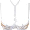 White Embroidered Open Cup Bra